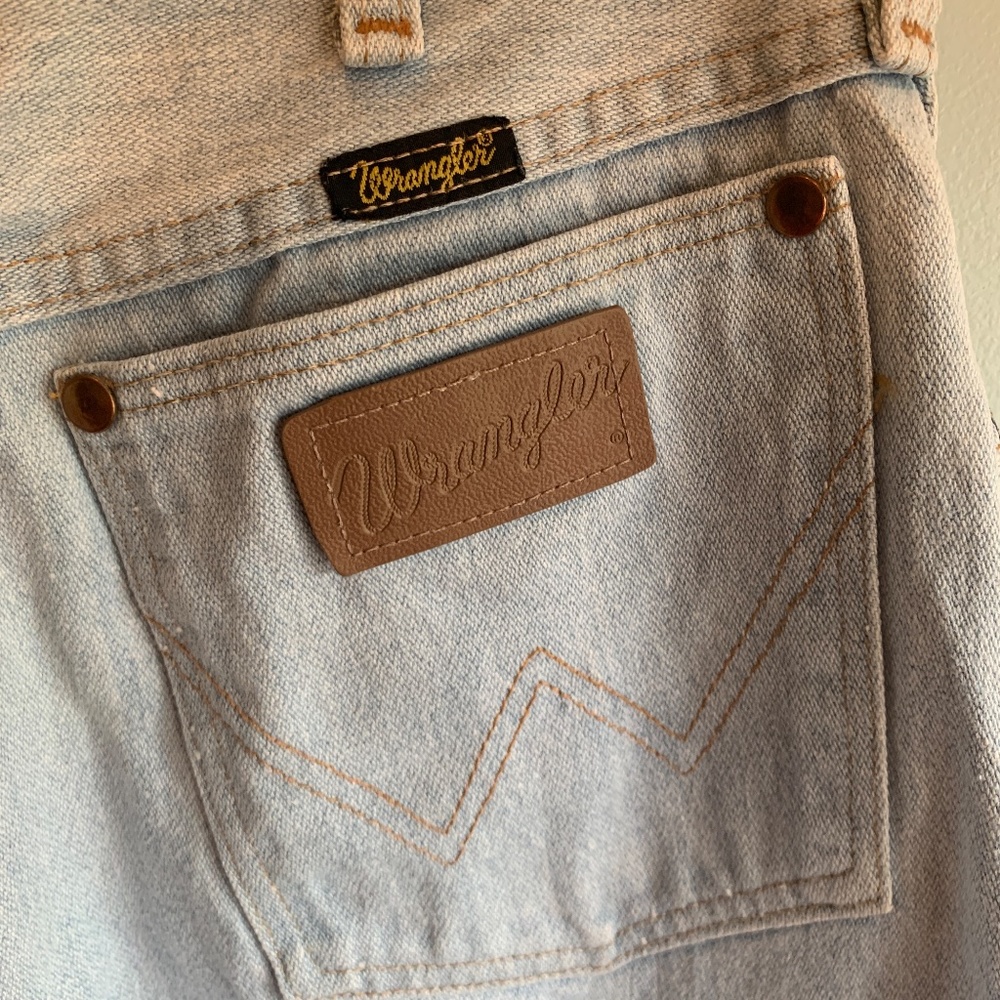 Vintage 80s 90s Wrangler Bleach Wash ALTERED High Rise Straight Jeans VTG 10